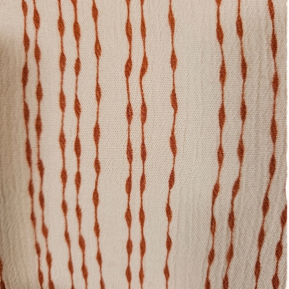 Black Pine Linen Blend Knot Front Blouse, Red/Ivory, Small - Picture 5 of 10